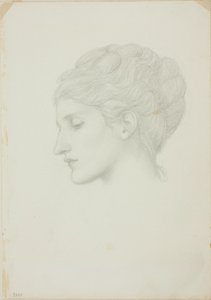 Hlava ženy z profilu vlevo od Sir Edward Burne Jones