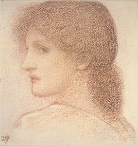 Studie ženské hlavy, otočená doleva, 1886 od Sir Edward Coley Burne Jones
