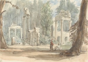 Ruiny z Leptis Magna, jak se objevily v Royal Park ve Virginia Water