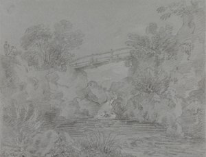 Most přes bazén v Llanrwst od Sir George Howland Beaumont seventh Baronet