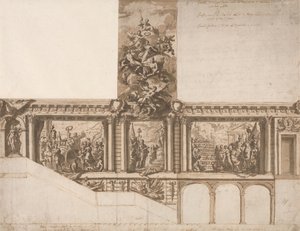 Design pro stropní stěny a schodiště od Sir James Thornhill