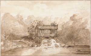 Design pro Hermitage, Virginia Water (pero a hnědý inkoust přes grafit s mytím na papíře)