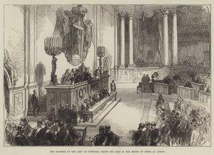 Bratr portugalského krále sedící v Domě Peers v Lisabonu od Sir John Charles Robinson