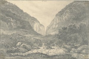 Údolí Saltiny u Briegu u vchodu do Simplonu od Sir John Frederick William Herschel
