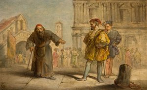 Scéna ze Shakespearova Kupce benátského, 1865.