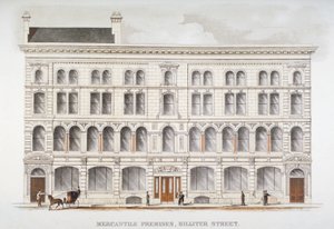 Pohled na obchodní prostory, Billiter Street, City of London, 1875 od Sir Joseph Causton and Sons