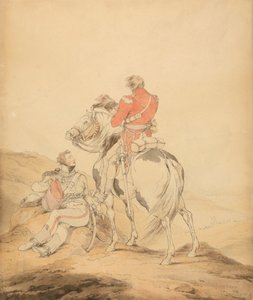 Britský důstojník štábu a důstojník husarů od Sir Robert Kerr Porter