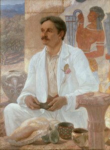 Sir Arthur Evans mezi ruinami paláce Knossos, 1907