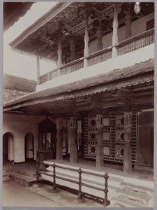 Buddhistický chrám v Kandy, Cejlon, c. 80. léta 19. století.