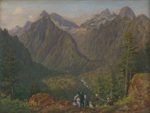 Tatranská krajina s postavami, 1855 od Slovakian School