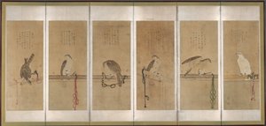 Tethered Hawks, před rokem 1606. od Soga Chokuan