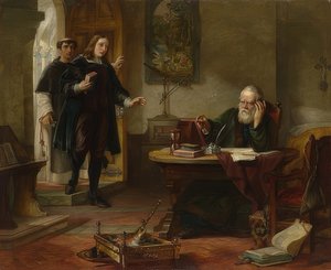 John Milton navštíví Galileo Galilei. 1847