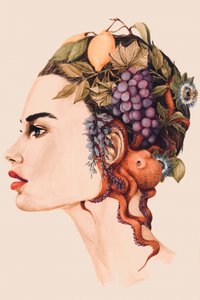Surrealistický portrét ženy-chobotnice od Sophia Novosel