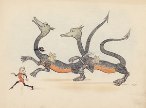 Ilustrace k Malým dvojčatům od S. Rosamond Praeger (barevná litografie)