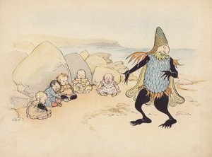 Ilustrace k Malým dvojčatům od S. Rosamond Praeger (barevná litografie) od Sophia Rosamond Praeger
