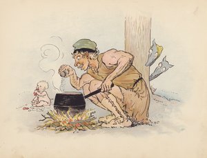 Ilustrace k Malým dvojčatům od S. Rosamond Praeger (barevná litografie)