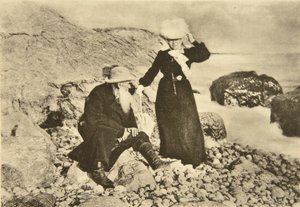 Ruský autor Leo Tolstoj a jeho manželka Sophia u Černého moře, Krym, Rusko, 1902