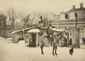 Ruský autor Lev Tolstoj na koni, Moskva, Rusko, 1900 od Sophia Andreevna Tolstaya