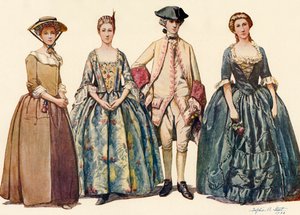 Oděv za vlády Jiřího I. a II. 1725-1745, 1903, 1937.