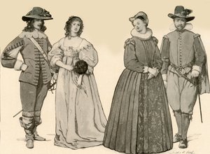 Oděv za vlády Jakuba I-Karla I 1607-1640, 1903, 1937.