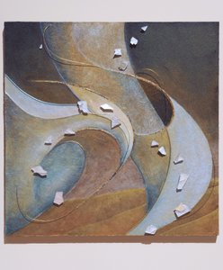 Andělé, 2007 (deska, plexisklo, textil, olovo, drát, zlacení, pigment, ocel)