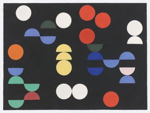 Kompozice s kruhy a půlkruhy od Sophie Taeuber-Arp