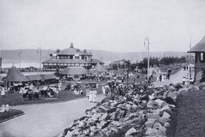 Celkový pohled na pláž, Durban (černobílá fotografie) od South African Photographer