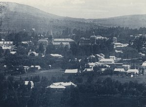 Pretoria, pohled z ptačí perspektivy z Daaspoort Hill (černobílá fotografie) od South African Photographer