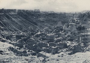 Scény za starých časů, důl Kimberley v roce 1874 (černobílá fotografie) od South African Photographer