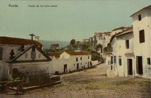 Fontána osmi chrličů, Ronda, Španělsko (kolorovaná fotografie) od Spanish Photographer