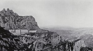 Celkový pohled na Montserrat (čb fotografie) od Spanish Photographer