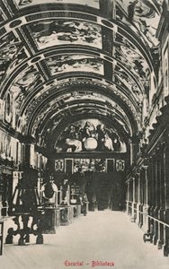 Knihovna El Escorial, Španělsko (čb fotografie) od Spanish Photographer