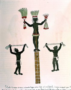 Aztécké hry v Codex Vaticanus 3738 (Codex Vat. Rios.). Faksimile rukopisu dominikána Pedra de los Rios, mezi 1570 a 1589, Bibl. Vatikán. od Spanish School