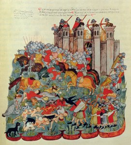 Bitevní scéna z Biblia de la Casa de Alba od Spanish School