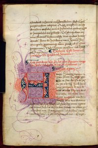 Burney 252, f. 4v, iniciála puzzle 