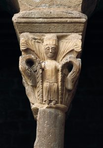 Hlavní město sloupu z kostela Santa Maria de l