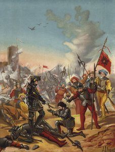 Zajetí francouzského krále Františka I. v bitvě u Pavie, Itálie, 1525
