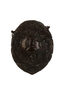 Vyřezávaná baňka s kokosovým práškem Bugbear, Spanish Colonial, cca 1800 (kokos) od Spanish School