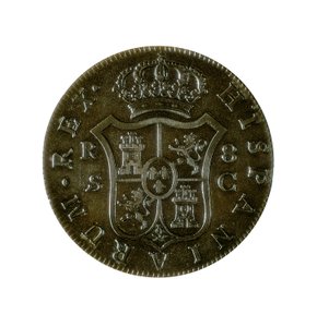 Mince 8 španělských realů, kastilská měna ražená v Seville za vlády Karla IV. (1748-1819) od Spanish School