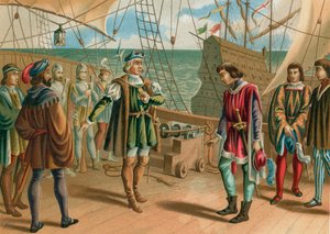 Kolumbus ignoruje rozkazy portugalského admirála od Spanish School