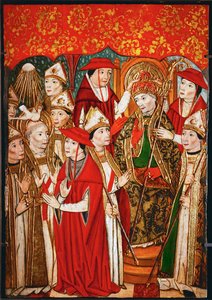 Svěcení papeže (olej na dřevě) od Spanish School