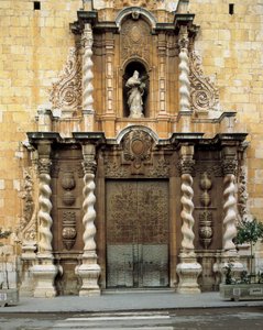 Detail fasády kostela San Bartolome, Benicarlo, Španělsko, postaveného v 18. století (foto) od Spanish School