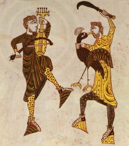 F.86 Tančící dva muži, z Beatus Apocalypse ze Santo Domingo de Silos od Spanish School