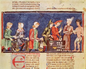 Fol.65v Výrobci kostek, z Knihy her, šachy, kostky a desky, 1282 od Spanish School
