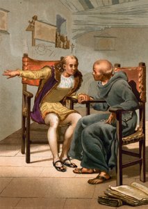 Setkání mezi Columbusem a P Marchenou při návratu z první cesty od Spanish School