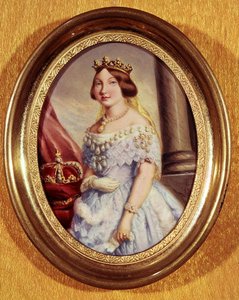 Miniaturní portrét královny Isabelly II (1830-1904) od Spanish School