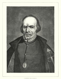 Pedro Calderon de la Barca , španělský voják, kněz a autor (litho) od Spanish School