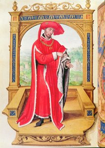 Filip Dobrý (1396-1467) vévoda burgundský, zakladatel Řádu zlatého rouna, ze Statuts de la Toison dOr od Spanish School