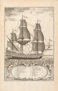 Deska 3 z Umění námořních armád od Paula Hoste, Leon, 1727 od Spanish School