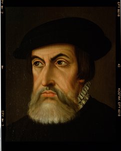 Portrét Hernana Cortese (1485-1547) (olej na plátně) od Spanish School